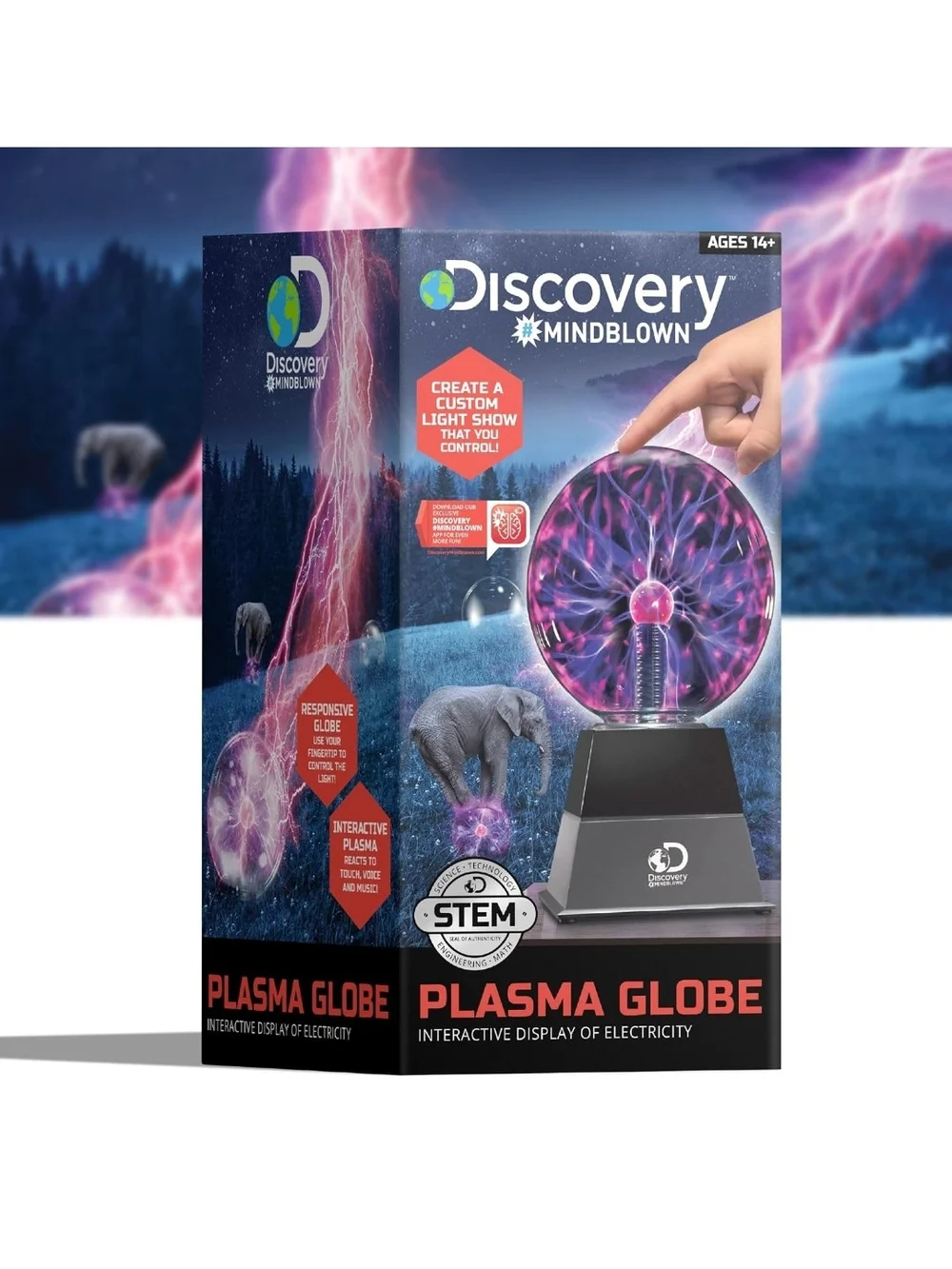 Discovery Plasma Globe Lamp - Purple and Pink Lightning Display NWT In Box